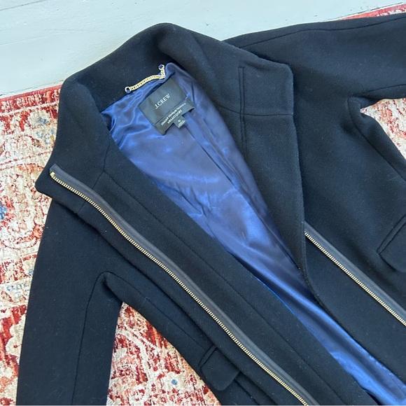 J. Crew Black Cocoon Coat in Italian stadium-cloth wool blend - Picture 10 of 10